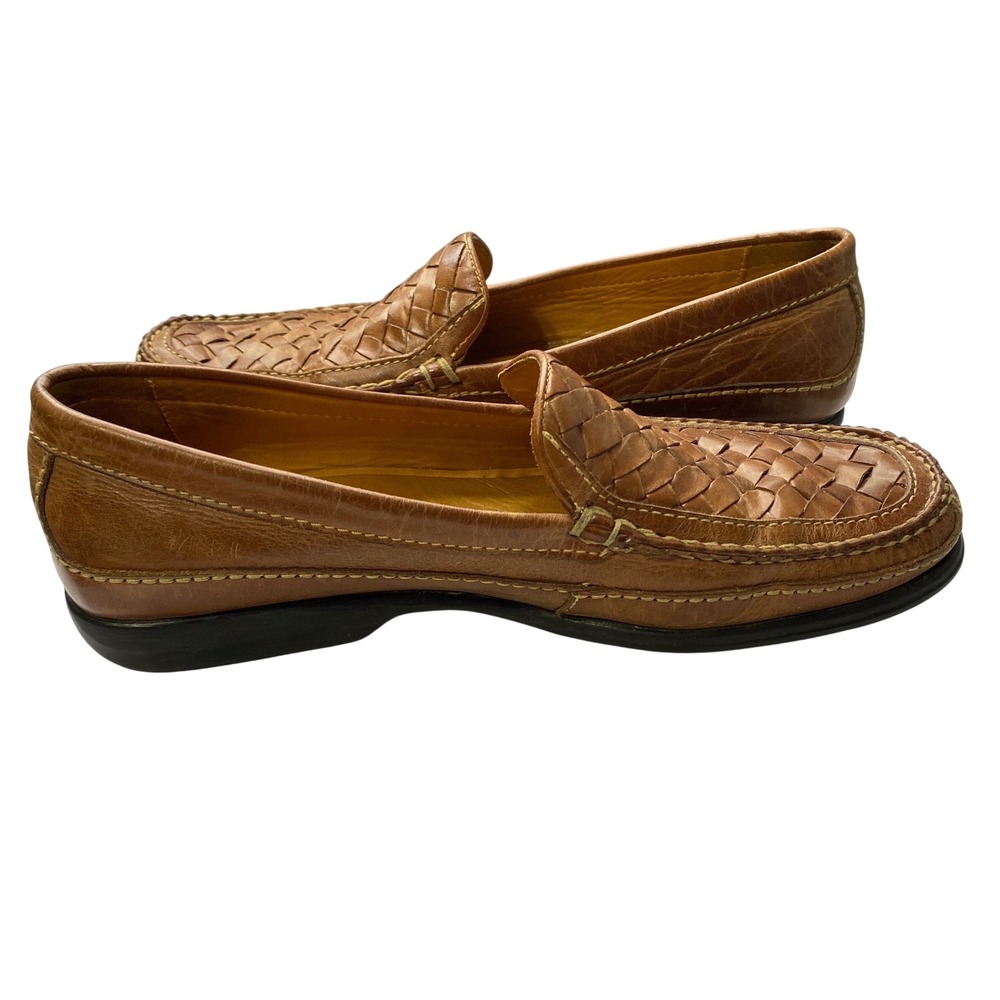 Johnston‎ & Murphy Mens Tan Woven Leather Loafers 20-8543 Size 11.5 M Brazil - Picture 7 of 11